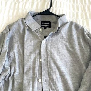 Bonobos Slim Fit Gray Button Up size large